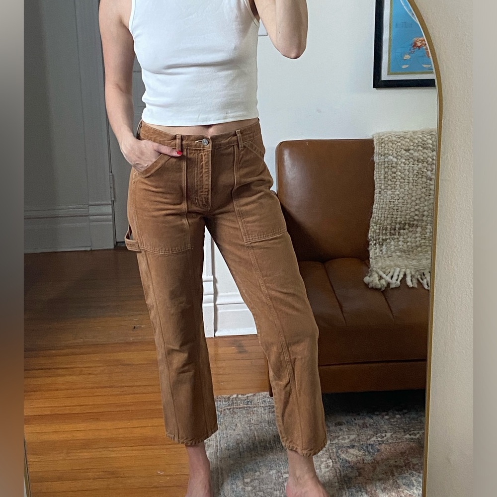 Reformation tan utility pant